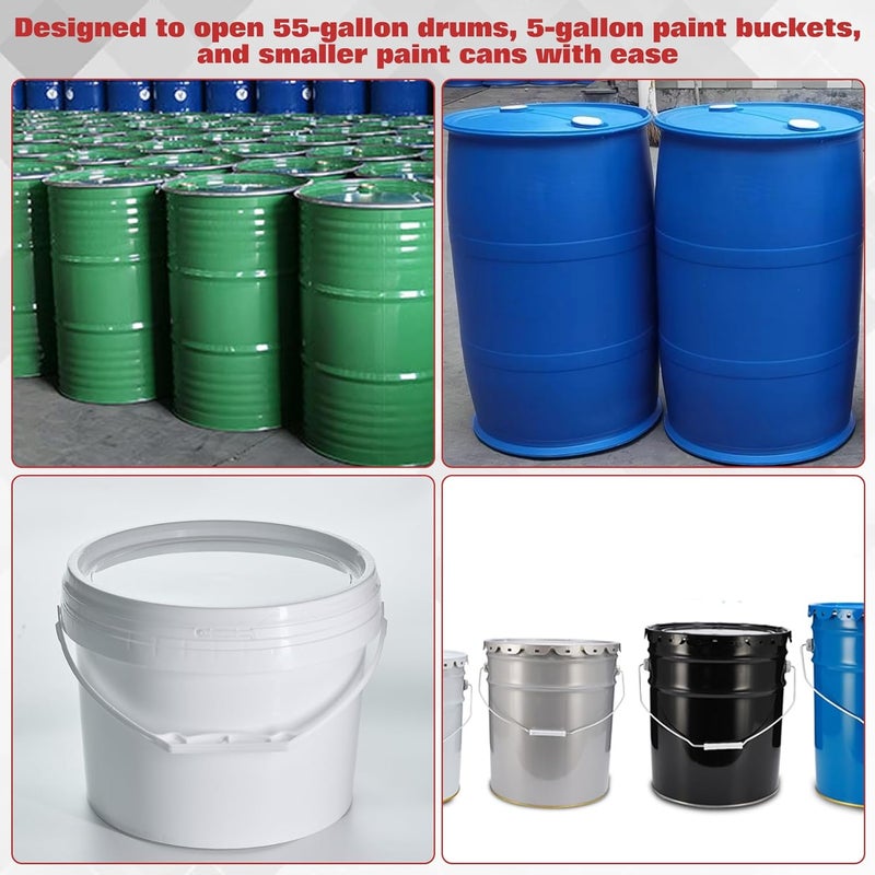 LEONTOOL Bucket Opener Tool 3 in 1 Bung Wrench Aluminum Alloy Bucket Lid Opener Lid Lifter Tool for Opening 55 Gallon Drum, Paint Barrel Opener Removal Tool with Non-slip Handle - Image 4